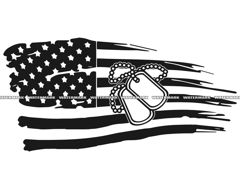 Dog Tags With American Flag SVG 2 Soldier America Military - Etsy