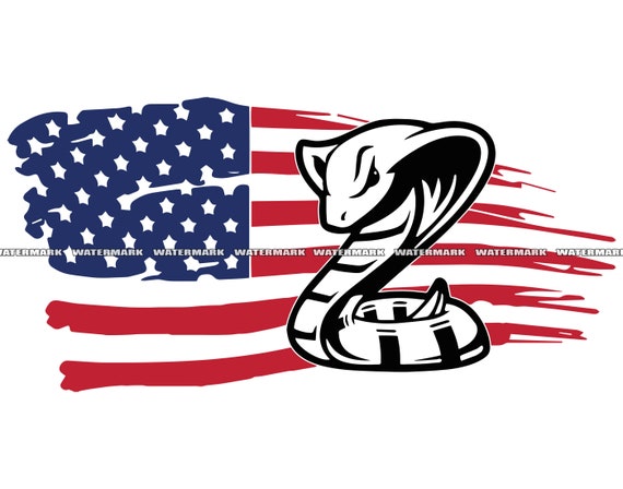 Cobra Snake With American Flag SVG 1 Animal Reptile America - Etsy Sweden