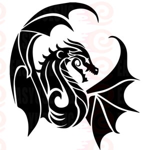 Dragon SVG Cut File / Dragon SVG / Dragon DXF / Dragon clipart / Dragon png / Dragon Wings svg