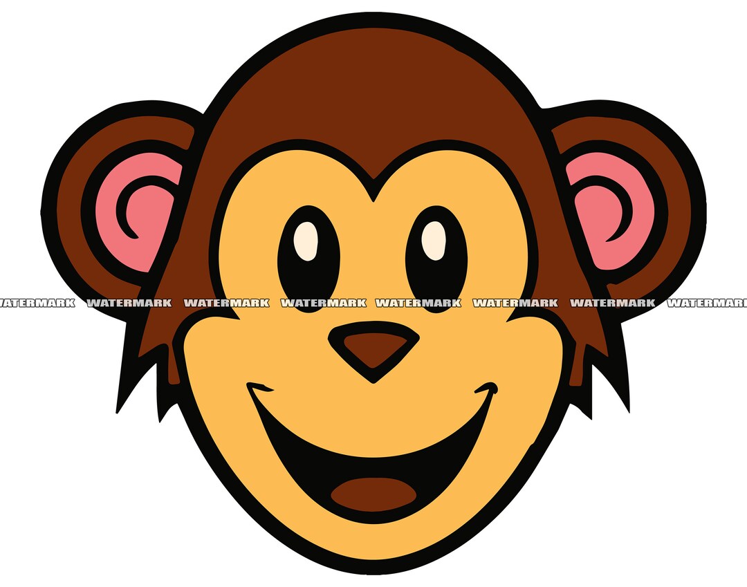 Cute Monkey SVG 2 Face Design Sports Team School Esport Vector Cut File