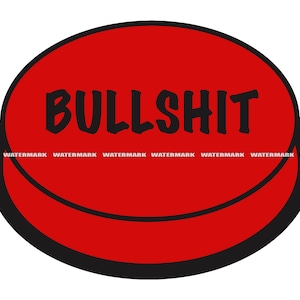 Puede incluir: Gráfico ovalado rojo con la palabra "BULLSHIT" en letras negras y en negrita. El gráfico tiene un contorno negro y un fondo blanco. La palabra está centrada dentro del óvalo rojo.