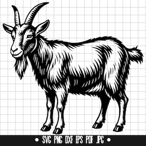 Mountain Goat SVG, Mountain Goat DXF, Mountain Goat PNG, Mountain Goat Cut File, Clipart, Digital File, Svg File, Silhouette