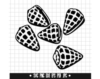 シーシェルSVG、ビーチシェルPNG、オーシャンシェルDXF、サマーSVGファイル、クリップアート、即時ダウンロード