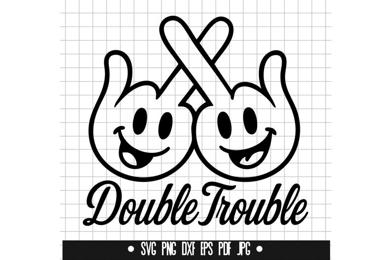 Double Trouble Svg, Smiley Hands Svg, Retro Svg, Friend Svg, Happy Face ...