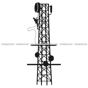 Tower Climber SVG, Tower Climber Cut File, Tower Climber DXF, Tower Climber PNG, Tower Climber Clipart, Tower Climber Silhouette