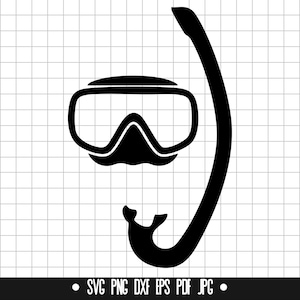 Snorkel Mask SVG, Snorkel Mask DXF, Snorkel Mask PNG, Snorkel Mask Cut File, Clipart, Digital File, Svg File, Silhouette, Instant Download