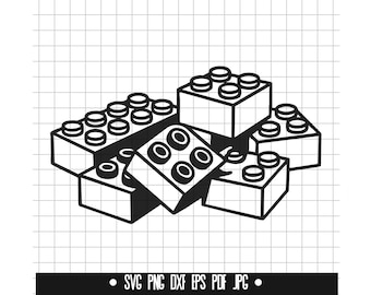 Blocks SVG, Toy Bricks DXF, Kids Blocks PNG, Brick Cut File, Clipart, Digital File, Svg File, Silhouette, Instant Download