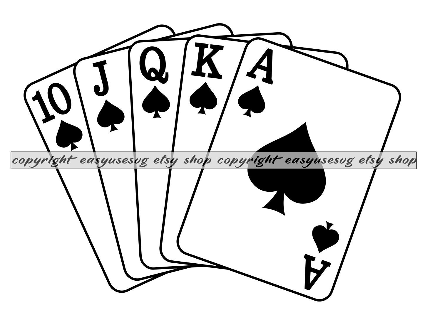 Royal Flush SVG Poker Cards SVG Poker SVG Royal Flush Dxf Etsy Australia