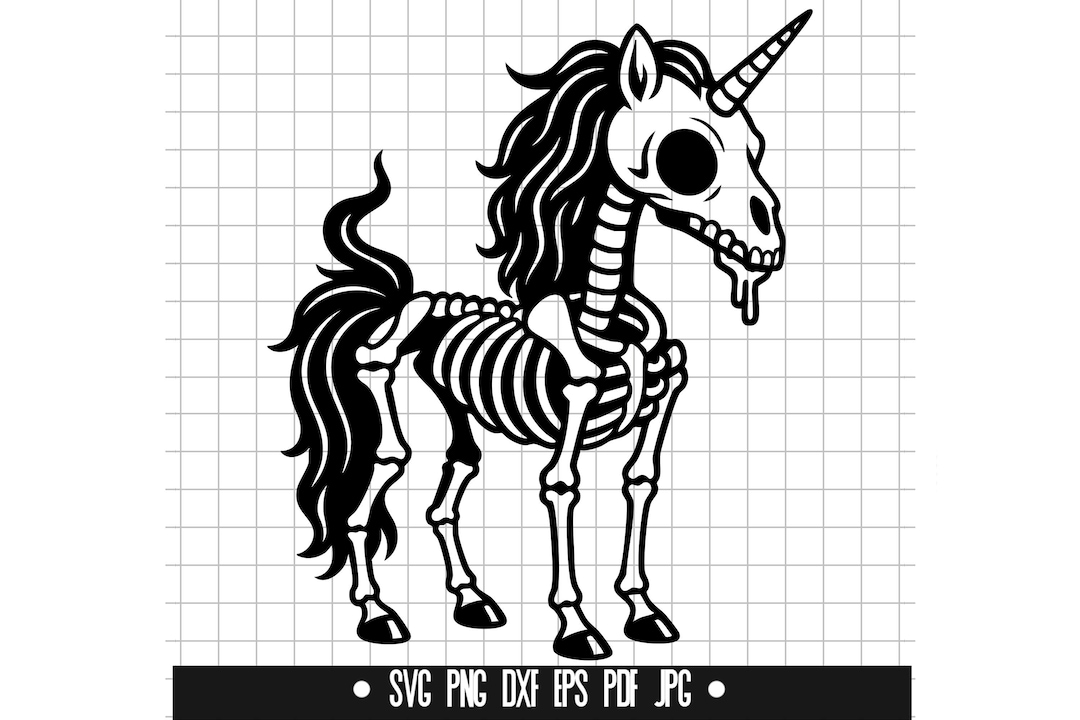 Skeleton Unicorn SVG, Dead Unicorn PNG, Fantasy Skull Clipart ...
