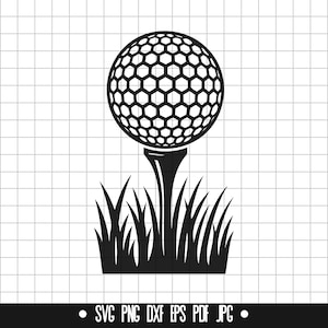 Pelota de golf SVG, DXF de golf, PNG de pelota, archivo de corte de golf, clipart, archivo digital, archivo SVG, silueta, descarga instantánea