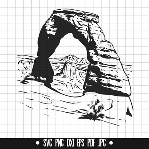 Delicate Arch SVG, Utah Landmark DXF, Nature PNG, Arch Cut File, Clipart, Digital File, Svg File, Silhouette, Instant Download