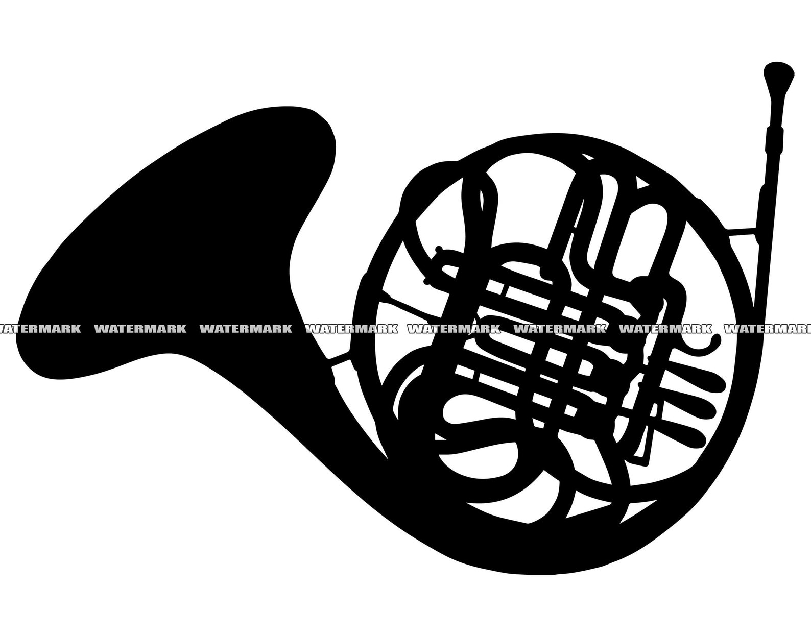 French Horn SVG, 2, French Horn Cut File, French Horn DXF, French Horn