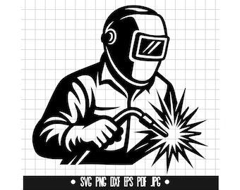 Soldador SVG, Soldador DXF, Soldador PNG, Archivo de corte de soldador, Clipart, Archivo digital, Archivo SVG, Silueta, Descarga instantánea