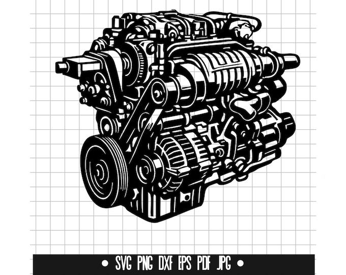 Cartoon Car Engine Print | Svg, Png, Eps, Dxf | Fun and Colorful Wall ...