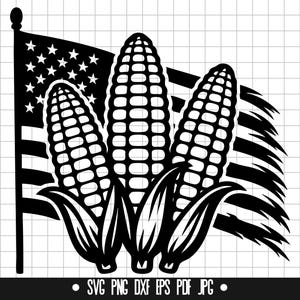Corn SVG, Corn DXF, Corn PNG, Corn Cut File, Clipart, Digital File, Svg File, Silhouette, Instant Download