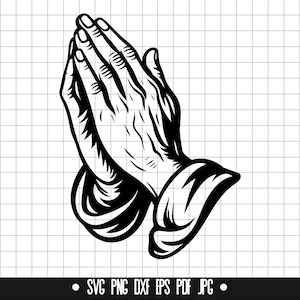 Betende Hände SVG, betende Hände DXF, betende Hände PNG, betende Hände schneiden Datei, Clipart, digitale Datei, Silhouette, Sofort Download
