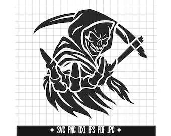 Grim Reaper SVG, Grim Reaper DXF, Grim Reaper PNG, Grim Reaper Cut File, Clipart, Digital File, Svg File, Silhouette, Instant Download