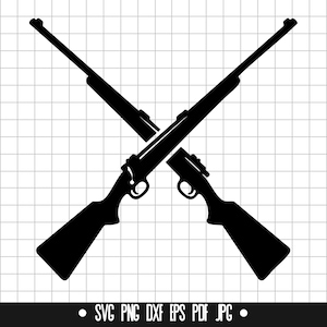 Crossed Rifles Heartbeat Svg, Crossed Rifles Heartbeat Cut File, Clipart, Digital File, Svg File, Silhouette, Instant Download
