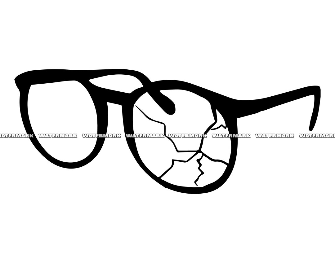 Broken Glasses SVG Broken Glasses Cut File Broken Glasses Etsy