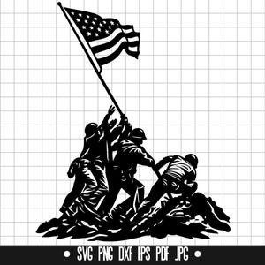 Iwo Jima Svg, Soldat Svg, Amerikansk Flagga Svg, Krigsminnesmärke Svg, Veterans Svg, Patriot Svg, Militär Svg