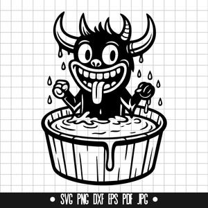 Funny Devil SVG, Funny Devil DXF, Funny Devil PNG, Funny Devil gesneden bestand, Clipart, digitaal bestand, Svg-bestand, silhouet, Instant Download