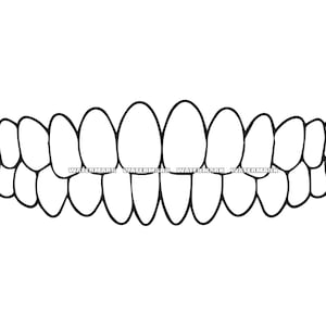 Teeth Mouth Dentist Tooth Outline SVG Cut File DXF PNG Clipart Silhouette Cricut Logo