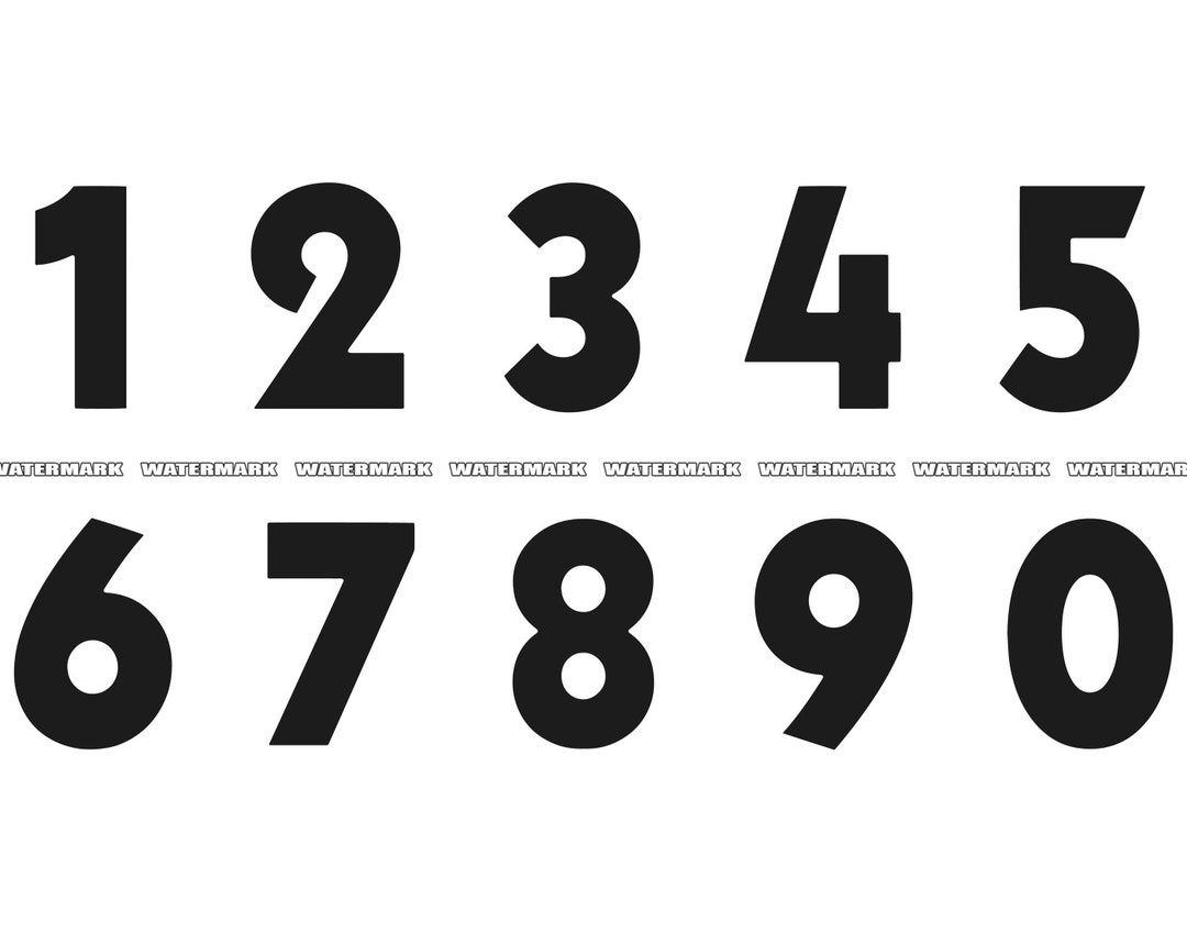 Numbers SVG 2 Numbers Cut File Numbers DXF Numbers PNG Etsy