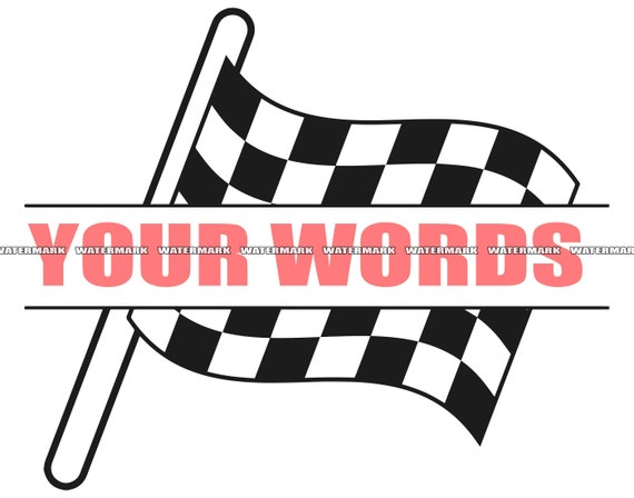 Checkered Flag SVG Checkered Flag Split Monogram Svg - Etsy