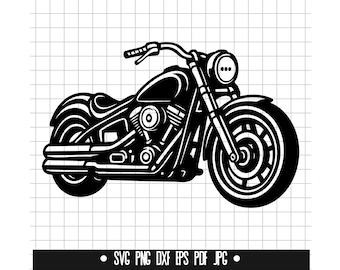 Motorcycle SVG, Chopper Bike PNG, Vintage Rider Cut File, Motorcycle Clipart, Biker DXF, Instant Download