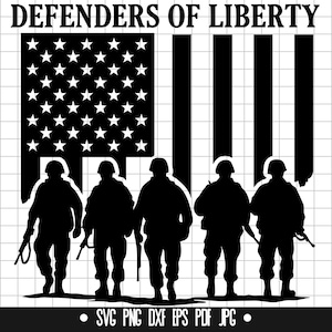 Defensores da Liberdade Svg, Exército Svg, Soldados Svg, Patriótico Svg, Veterano Svg, Bandeira Americana Svg, Militar Svg