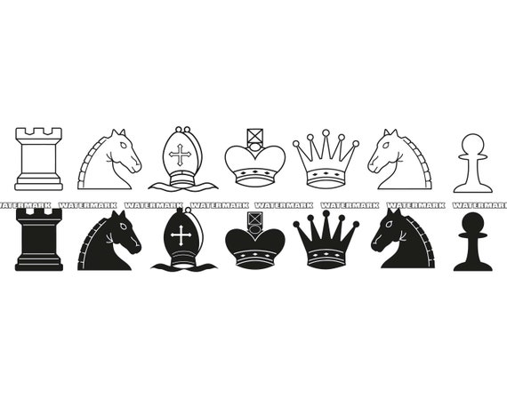 Chess Pieces SVG 1 Chess Pieces Cut File Chess Pieces DXF 