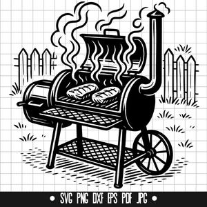 Parrilla para barbacoa en formato SVG, Parrilla para ahumador en formato SVG, Barbacoa en el patio trasero en formato SVG, Carne en formato SVG, Cocina en formato SVG, Maestro de la parrilla en formato SVG, Verano en formato SVG, Picnic en formato SVG