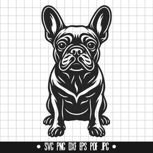Französische Bulldogge SVG, Bulldogge DXF, Hund PNG, Haustier Schnittdatei, Clipart, Digitale Datei, SVG, Silhouette, Sofort Download