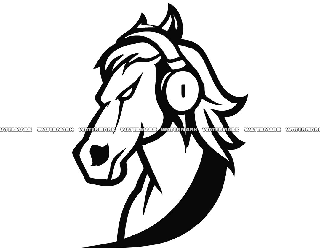 Horse With Headphone SVG 2 Communication Steed Equestrian Etsy