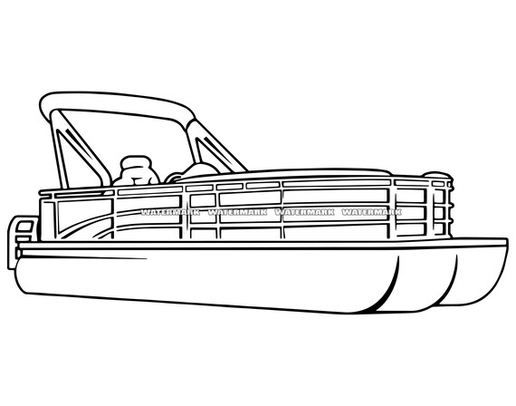 Pontoon Boat SVG 6 Pontoon Boat DXF Pontoon Boat PNG | Etsy