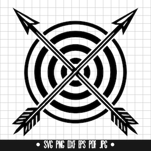 Archery Target Svg, Arrows Svg, Bow And Arrow Svg, Target Svg, Crossed Arrows Svg, Hunting Svg, Cut File, Digital Download