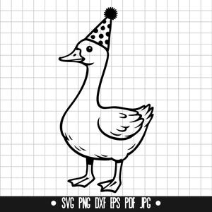 Party Goose SVG, Party Goose DXF, Party Goose PNG, Party Goose Cut File, Clipart, Digital File, Svg File, Silhouette, Instant Download