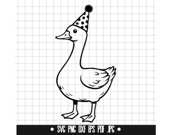 Party Goose SVG, Party Goose DXF, Party Goose PNG, Party Goose Cut File, Clipart, Digital File, Svg File, Silhouette, Instant Download