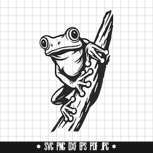 Rainette SVG, DXF de grenouille, grenouille PNG, amphibiens couper fichier, Clipart, fichier numérique, fichier Svg, Silhouette, téléchargement immédiat