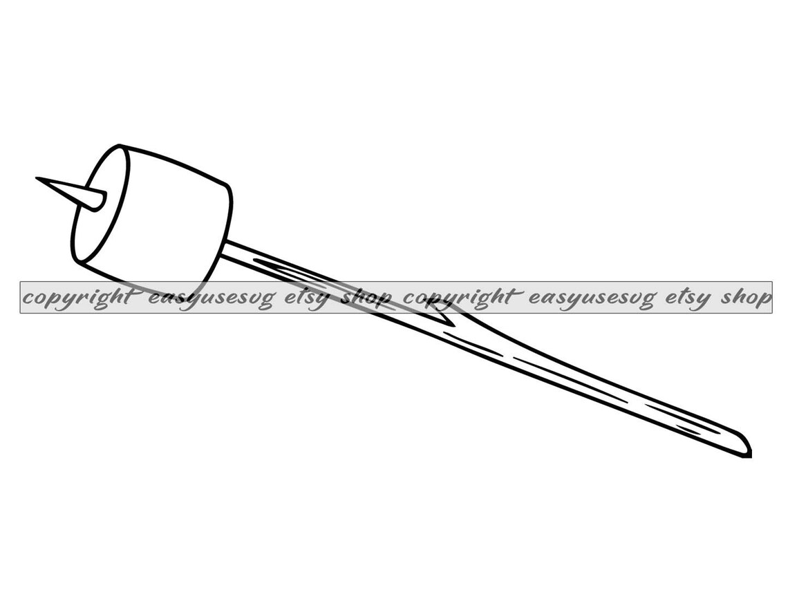 Marshmallow on Stick Svg, Marshmallow Svg, Marshmallow Cut Files