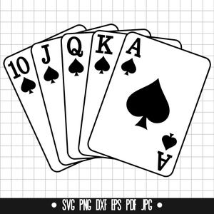 Royal Flush SVG, #3, Poker Cards SVG, Poker SVG, Royal Flush Dxf, Royal Flush Png, Royal Flush Clipart, Royal Flush Silhouette