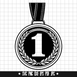 Medal Svg, Number One Svg, First Place Svg, Award Svg, Sports Medal Svg, Winner Svg, Victory Svg, Svg Cut File