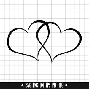Double coeur infini SVG, Double coeur infini DXF, Double coeur infini PNG, fichier coupé, Clipart, fichier numérique, téléchargement immédiat