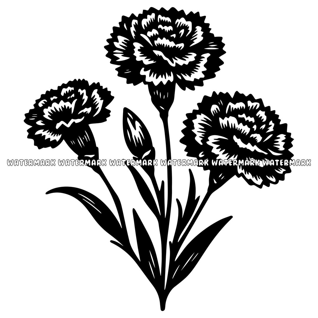 Carnation SVG, Carnation DXF, Carnation PNG, Carnation Cut File ...
