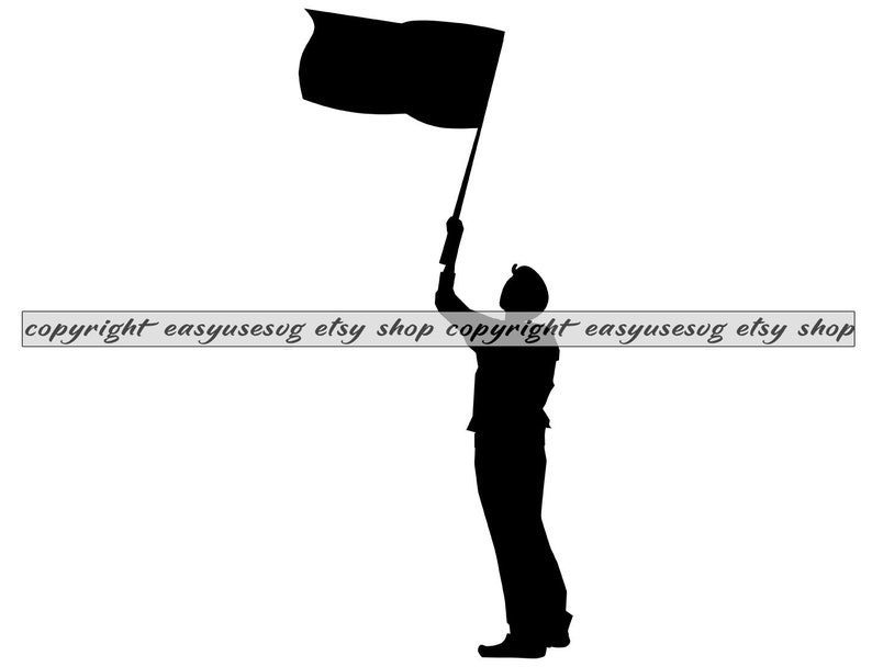 Man With Flag SVG Man Holding Flag SVG Flag Holder Man SVG Etsy