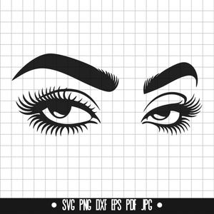 Eyes SVG, Eyelashes Svg, Brows Svg Eyes DXF, Eyes PNG, Cut File, Clipart, Digital File, Svg File, Silhouette, Instant Download