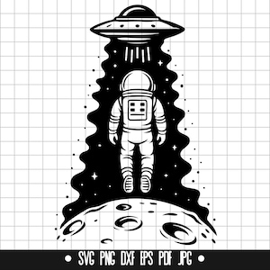 Astronauta Svg, Alien Svg, Espacio Svg, OVNI Svg, Astronauta Svg, Espacio Exterior Svg, Ciencia Ficción Svg, Galaxia Svg