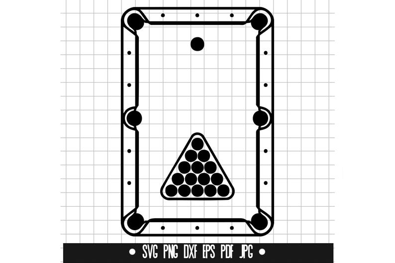 Pool Table Graphoc Pool Table Top View Svg, Billiards Rack Clipart, 8 Ball Triangle Cut ...