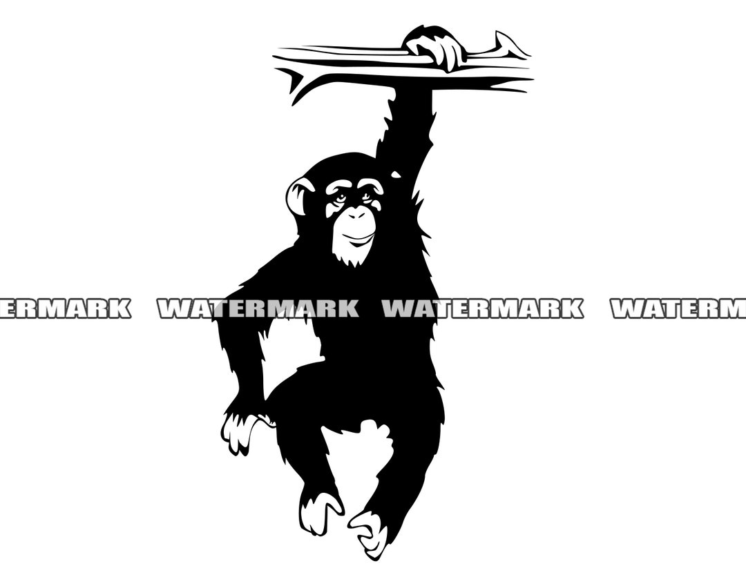 Monkey Chimp SVG, Monkey Chimp Cut File, Monkey Chimp DXF, Monkey Chimp