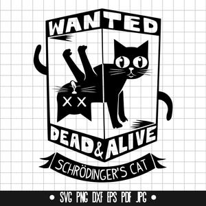 Gato Schrödinger SVG, Arquivo de Corte Gato Schrödinger, Gato Schrödinger DXF, Gato Schrödinger PNG, Gato Schrödinger Clipart
